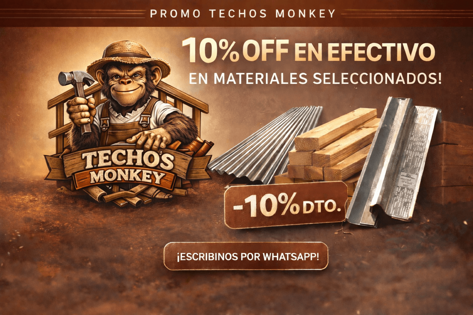 Banner promocional de Techos Monkey